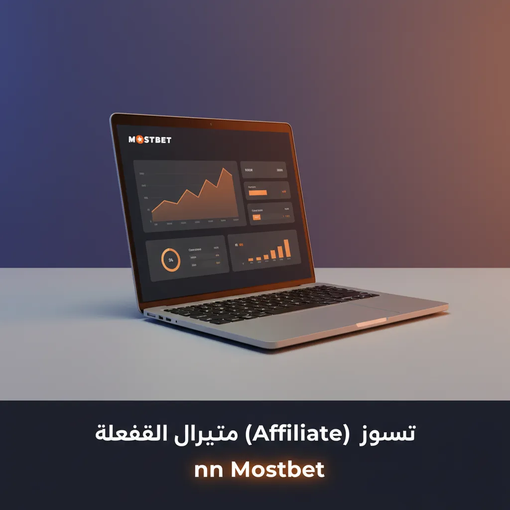 صورة ترويجية لبرنامج الشراكة من Mostbet توضح عمولات تنافسية، مواد تسويقية، تقارير فورية، مدير حساب، وتتبع ودفع مرن.